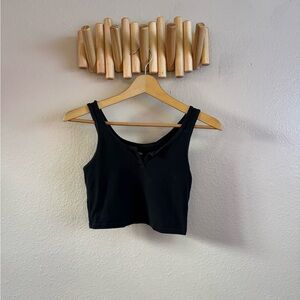Wild Fable Black Fitted Crop Tank Top